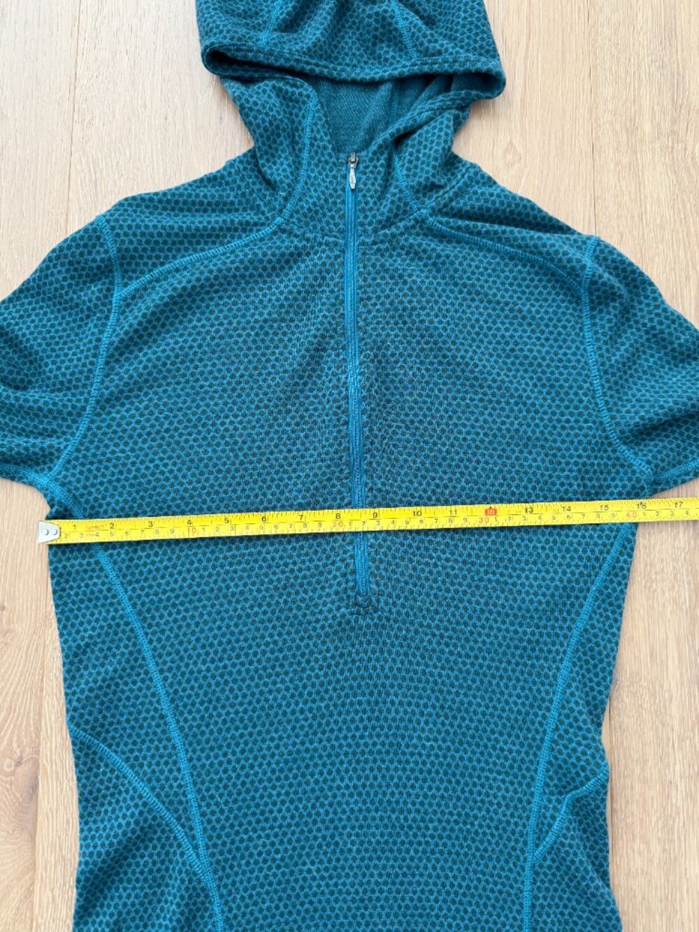 Smartwool Shirt Women Medium Merino Wool Hoodie 1/2 Zip Teal Blue Base Layer - Picture 9 of 13